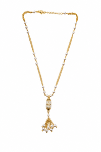 Collar Personalizado con Baño de Rodio, Colgante de Perla en Forma de Cápsula, Cadena con Borla de Perlas de Agua Dulce, Joyería Fina de Herencia, Regalo para Mujer - Product Image 3