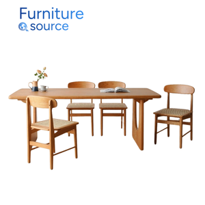 โต๊ะอาหารไม้แท้พรีเมี่ยมสไตล์ร่วมสมัยมีสไตล์กันน้ำทนทานผลิตจากเวียดนาม - Product Image 1