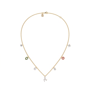 The Initial Trinket <b>Necklace</b> for <b>Women</b> <b>Sterling</b> <b>Silver</b> 9KT,10KT, 14KT,18KT Lab Grown Mix Cut Diamond Luxury Anniversary Jewelry - Product Image 3