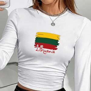 Bandera lituana con camisa de manga larga de moda de mujer de Lituania - Product Image 3