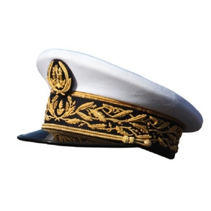 Gorra de Visera Bordada a Mano de Calidad de Exportación para Uniforme, Gorra de Visera de Buena Calidad con Tela Transpirable, Gorra de Visera Ceremonial India - Product Image 3