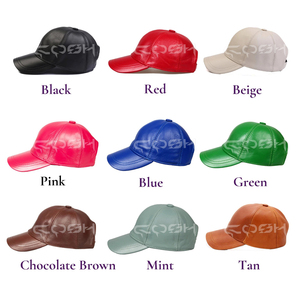 Casquette de baseball en cuir marron uni - Product Image 5