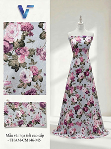 Tissu Charmeuse Imprimé Floral 8027 100% Polyester 150/160cm Respirant Léger pour Vêtements Femme & Homme - Product Image 3