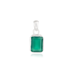 Compre un colgante minimalista de plata 925 con esmeralda natural de corte octogonal, piedra de nacimiento de mayo, para uso diario de mujeres, accesorios de joyería. - Product Image 1
