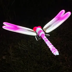 夏季公园活动策划创意产品led 3d蜻蜓万圣节户外花园照明led其他圣诞装饰品