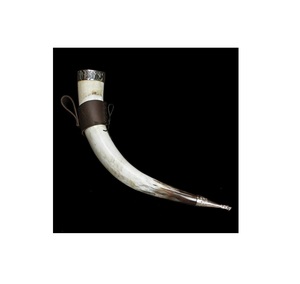 Corne à boire 100% en buffle, polie, avec support métallique, pour cadeaux d'affaires, décoration intérieure, style viking, pour Noël - Product Image 5