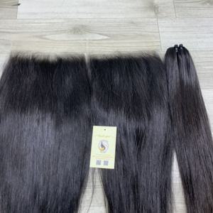 Cheveux vierges vietnamiens de haute qualité, mèches à petits nœuds, extensions de tissage, closure en dentelle HD, cheveux humains du Vietnam - Product Image 6