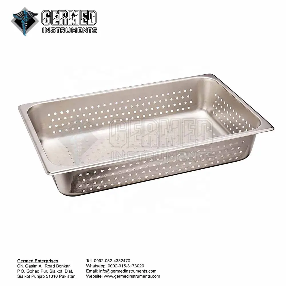 Stainless Steel Hollow Ware Tools Full Size Pan Perforated Tray 4" By GERMED ENTERPRISES