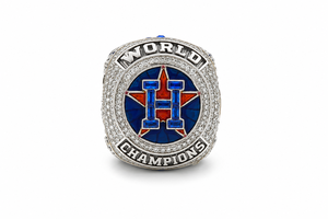 Anillo de Campeonato de los Astros de Houston, Campeones del Mundo, Anillo de Cóctel para Hombre, Acero Inoxidable, Diseño de Estrella con Circonita Cúbica - Product Image 1