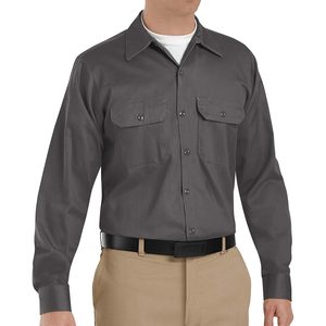 Camisa de Trabajo de Algodón Grueso de Lujo Personalizada para Hombre, Color Rojo - Product Image 3