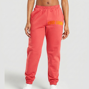 Pantalon de survêtement pour femme, coupe droite, en polyester et coton, style streetwear, taille élastique, grandes tailles personnalisées, pour l'hiver - Product Image 4