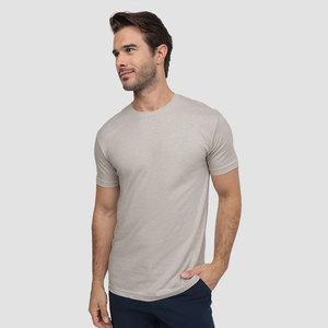 เสื้อยืดลำลองสีเทาเข้มทรงเข้ารูปสำหรับผู้ชาย แขนสั้น คอกลม ผ้าฝ้ายเจอร์ซีย์ 100% ระบายอากาศได้ดี - Product Image 1