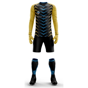Ensemble d'uniformes de gardien de but personnalisés, maillot rembourré à manches longues, shorts, leggings, vêtements d'équipe de football à étiquette privée, kit de gardien de but OEM - Product Image 1