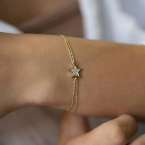 Pulsera de Oro Amarillo con Diamantes Cultivados en Laboratorio en Forma de Estrella - Product Image 3