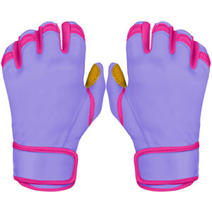 Gants de frappeur de baseball en cuir à manchette courte, ajustement confortable et respirant pour les sports de frappe LBBSC-0013 - Product Image 1