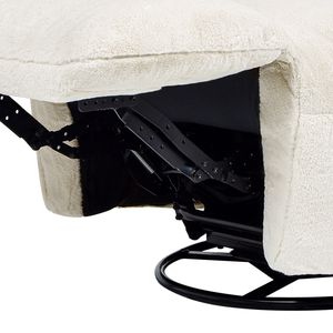 Poltrona Reclinabile Manuale Girevole Rearden 35.5'' in Finta Pelliccia Corta Bianco Perla per Sale Giochi - Product Image 2