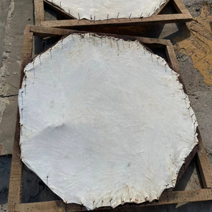 Parche de cuero crudo blanco duradero de piel animal natural para tambor de marco, tambor de fagot, tambor de mano peludo, parches de cuero de vaca para tambor - Product Image 3