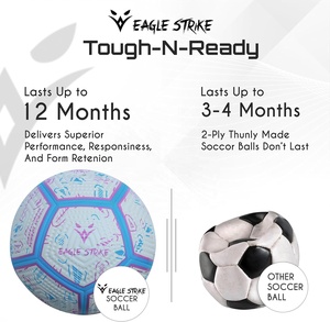 Eagle Strike Soccer Ball Size 5 Durable Training Football with TPU PU Material <b>Hand</b> <b>Stitched</b> for Outdoor Use - Product Image 5