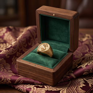 Anillo DIVYORO para Hombre con Motivo de Dólar, Chapado en Oro, de Cobre y Latón, para Ocasiones Festivas - Product Image 4