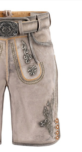 Pantalones Cortos Bávaros de Cuero Genuino con Bordado Personalizado para el Oktoberfest, Estilo Casual Elegante, Cintura Elástica, Secado Rápido, Estilo Antiguo - Product Image 4