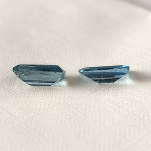 Aigue-marine naturelle Santa Maria taille baguette, calibrée 4,5-9 mm, facettée, 2 pièces, pierres précieuses en vrac, 2,15 carats, pour la création de bijoux - Product Image 4