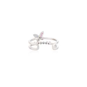 Anillo de Mariposa de Oro Amarillo de 14K con Múltiples Piedras Preciosas, Ajustable, con Engaste de Garras - Product Image 6
