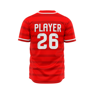 Maillot de baseball d'équipe pour adulte LUUK personnalisé, imprimé, respirant, à séchage rapide, 100 % polyester, col en V, manches courtes, fermeture entièrement boutonnée - Product Image 6