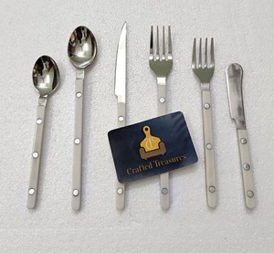 Ensemble de couverts de style européen en acier inoxydable 18/8 avec manche en résine, durable et réutilisable, pour mariage, hôtel, restaurants, vaisselle - Product Image 3