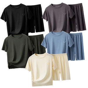 Wholesale Summer Men's Short <b>Sets</b> Custom Logo 100% Cotton 2 Piece Outfits Down Men <b>Sets</b> - Product Image 6