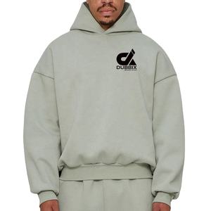 Men Heavyweight 500gsm Cotton <b>Fleece</b> Pullover Hoodies Drop Shoulder Winter OEM <b>Hoodie</b> Custom 100% Cotton <b>Oversized</b> <b>Fleece</b> <b>Hoodie</b> - Product Image 1