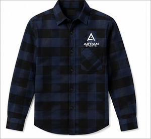 Mens Plaid Flannel Shirt Long Sleeve Mandarin Collar Button Up Pocket Casual Shirt Spring Wear - Product Image 1