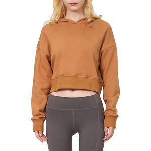 Conjunto Deportivo de 2 Piezas para Mujer, Primavera 2025, OEM, Personalizado, Top Corto y Sudadera con Capucha Oversize - Product Image 3