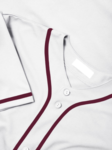 Wholesale New High Quality 100% Polyester Baseball Jersey Breathable Quick Dry V-neck Digital Print Customized Color <b>Red</b> Black - Product Image 4