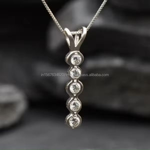 จี้ทอง14K ของผู้หญิงพร้อม igi/gia ห้องปฏิบัติการโลหะที่ทันสมัยสร้างเครื่องประดับสำหรับงานหมั้นและของขวัญแต่งงาน - Product Image 1