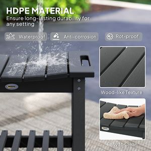 Banco de Ducha para Exteriores de HDPE, Resistente a la Intemperie, con Almohadillas Antideslizantes, Negro, para Patio y Piscina - Product Image 4