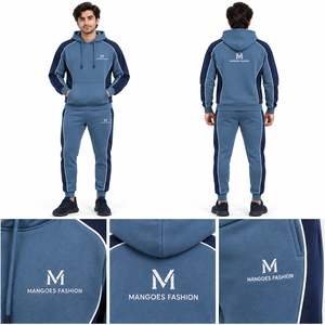 Conjunto Deportivo de Alta Gama MANGOES FASHION, Estilo Lavado Ácido, Sudadera con Capucha y Pantalones Deportivos con Bordado Personalizado, 100% Algodón Felpa, OEM ODM - Product Image 5