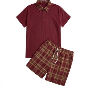 Conjunto de Camiseta y Pantalones Cortos de Verano para Hombre, 100% Algodón, Camiseta y Pantalones Cortos de Malla, Conjunto de Dos Piezas - Product Image 2