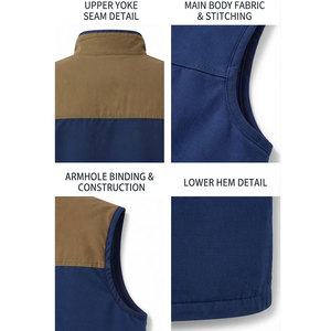 Chaleco de Trabajo de Lona para Hombre, Directo de Fábrica, Ropa Exterior de Algodón, Multibolsillos, Costuras Reforzadas - Product Image 5