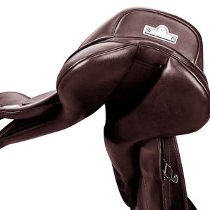 Selle de dressage monoflap en cuir italien Horsekraft HK-SD30 de haute qualité, rembourrée, avec arceau en plastique et ferrures en laiton - Product Image 2