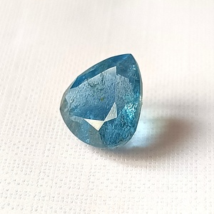 Aigue-marine naturelle facettée taille cœur 4,35 carats, pierre précieuse bleue 11x11x6,8mm pour la fabrication de bagues - Product Image 3
