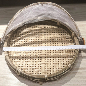 Round Bamboo Winnowing <b>Basket</b> Tray Shallow Woven <b>Display</b> Tray Fruit Serving Home Decor Wholesale Supplier - Product Image 1