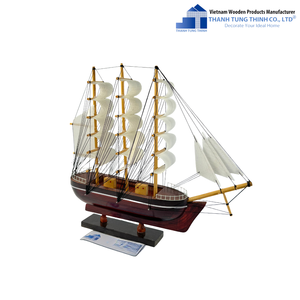 Modèle de bateau en bois Thanh Tung Thinh, bateau à voile décoratif classique fait à la main pour la décoration du salon - Product Image 3