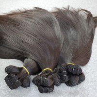 Extensiones de Cabello Humano Natural Virgen Sin Procesar, Liso Sedoso, Super Double Drawn, Paquetes de Cabello Vietnamita, Gran Venta
