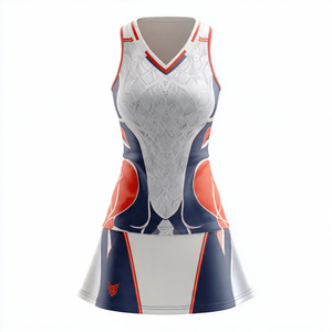 Hauts de maillot de netball à sublimation de haute qualité 100 % polyester sans manches pour femmes, col carré - Product Image 6