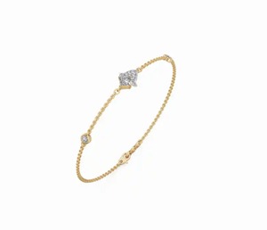Tulip Lab Grown Diamond Chain Bracelet 0.368 Carat 15 Stones 9k 14k 18k Yellow <b>Rose</b> White <b>Gold</b> Dainty Floral Jewelry Handcrafted - Product Image 2