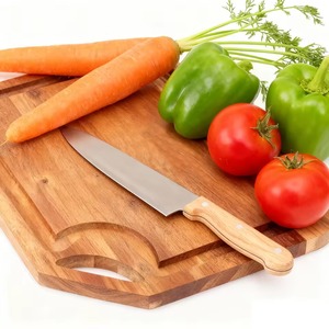 Tabla de Cortar de Madera de Acacia, Juego de Cuchillos, Tabla Rectangular para Picar, Fácil de Colgar, Tabla de Barbacoa Sostenible, Hecha a Mano, Ligera, Apta para Lavavajillas - Product Image 4