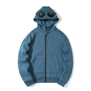 Sweat à capuche zippé Techwear 2026 avec protection pour les yeux – Coton épais sans cordon 100 % coton, streetwear personnalisé pour homme - Product Image 1