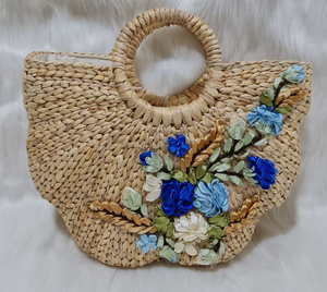Sac à main en paille tissé à poignées rondes pour femmes, fourre-tout de plage en toile naturelle, hycan, vente en gros, données en or 99 - Product Image 5