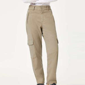 Pantalones Cargo HANO 2024 Casuales para Mujer, Diseño ODM, Lona Transpirable, Cintura Elástica Media, Cierre con Cordones, Corte Recto, Ajuste Holgado - Product Image 3