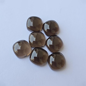 Natural Smoky Quartz Cabochon Square <b>Cushion</b> Shape Calibrated Loose Gemstone Custom Sizes Available - Product Image 2